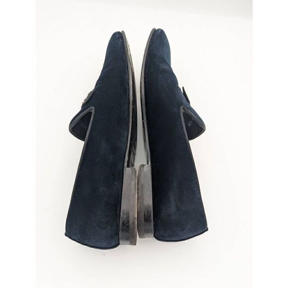Roberto Cavalli men\'s navy velvet loafers size 40.5